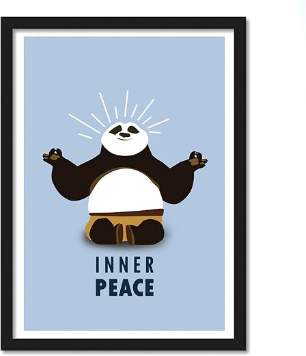 Good Hope Glass Panda Animals Printed Framed Poster (Multicolour, 10x13inch) Home wall Decoration Bedroom Photo Frames For...