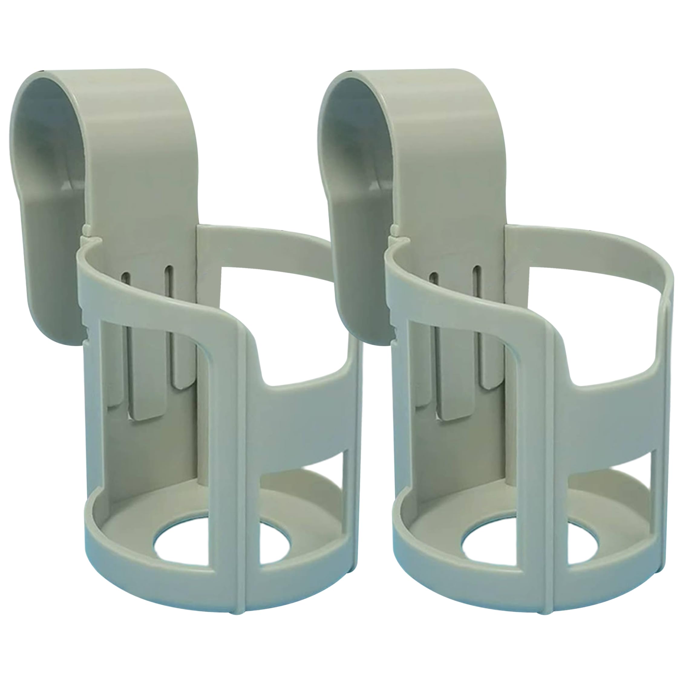 Sjfbebsy Pool Drink Holder, 2 Pack Above Ground Pool Cup Holders with Hook Plastic Drink Holder for Poolside Use, Gray Poolside Cup Holders for Above Ground