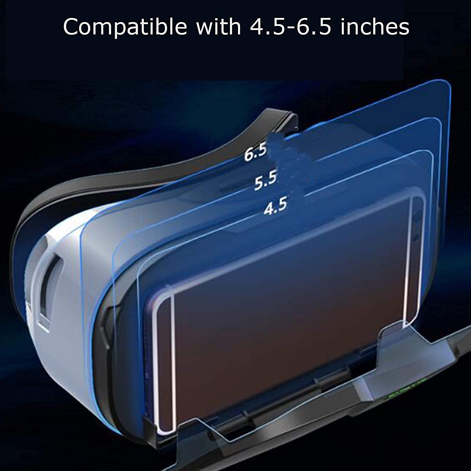 Occhiali da VR, Occhiali per la Realtà virtuale montata Testata VR Games Auricolare 3D VR Occhiali per Giochi mobili e Film
