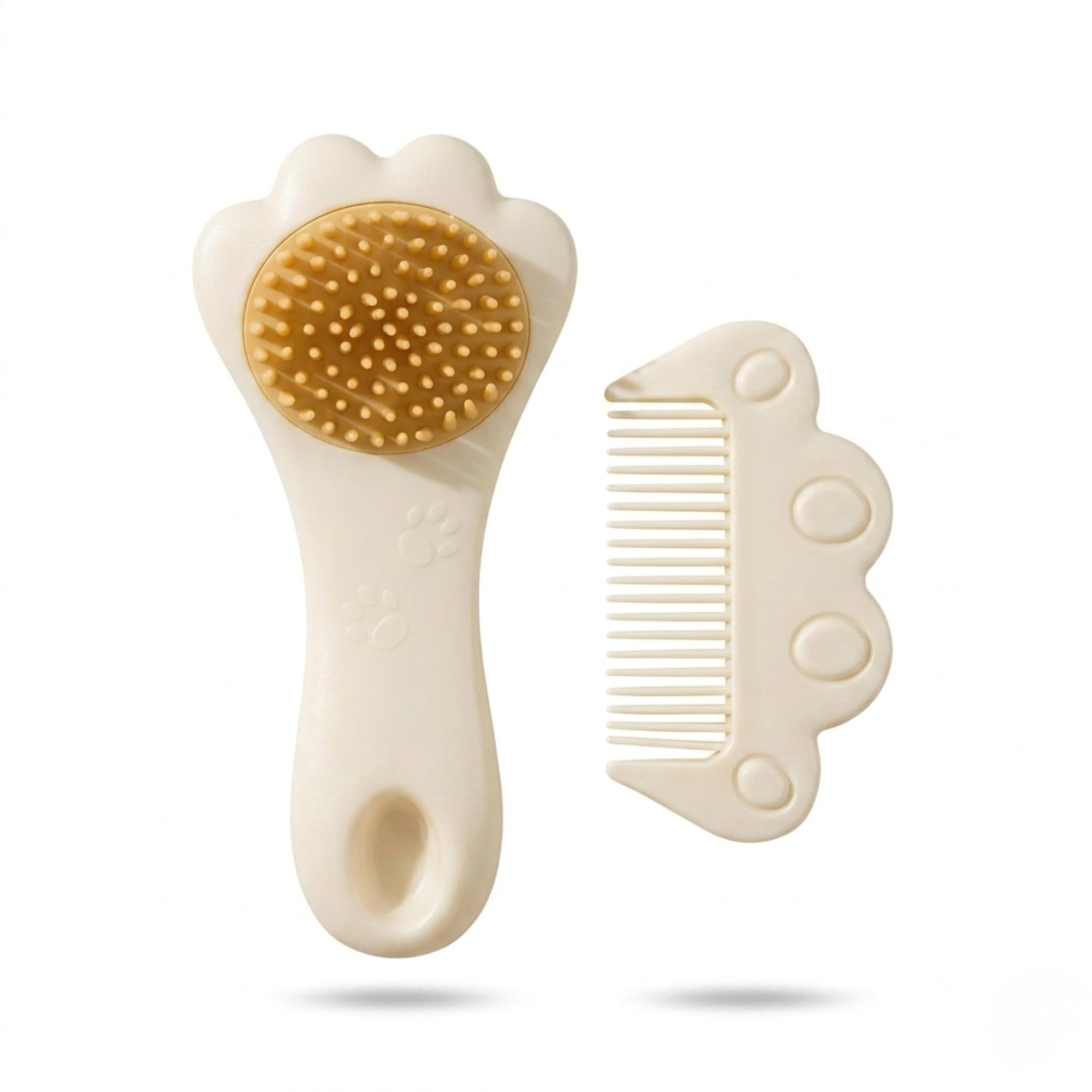 FEGOR Baby Hair Brush & Comb Set for Newborn | Ultra Soft Bristle Infant Brush | Gentle Scalp Care & Cradle Cap Protection | Toddler Hair Grooming Kit | Safe Bath Time Baby Accessories (Off-White)-image-41