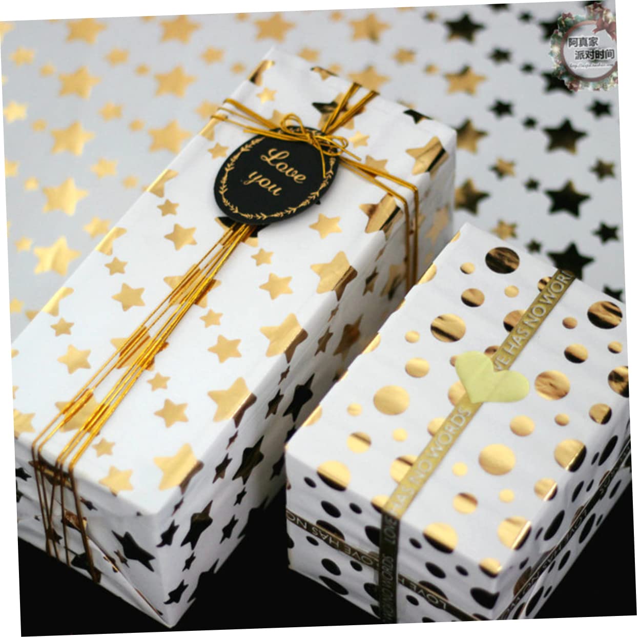 FOMIYES 12 Stk goldenes Geschenkpapier Packpapier scrapbook weihnachtse stamps geschenpapier Geschenkpapier für Weihnachten Hochzeitspapier Weihnachtspapier, Kraftpapier Streifen