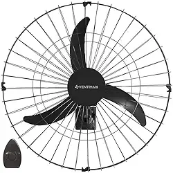 VENTILADOR OSCILANTE DE PAREDE 60CM PRETO BIVOLT 147WATTS FORCE VENTIMAIS