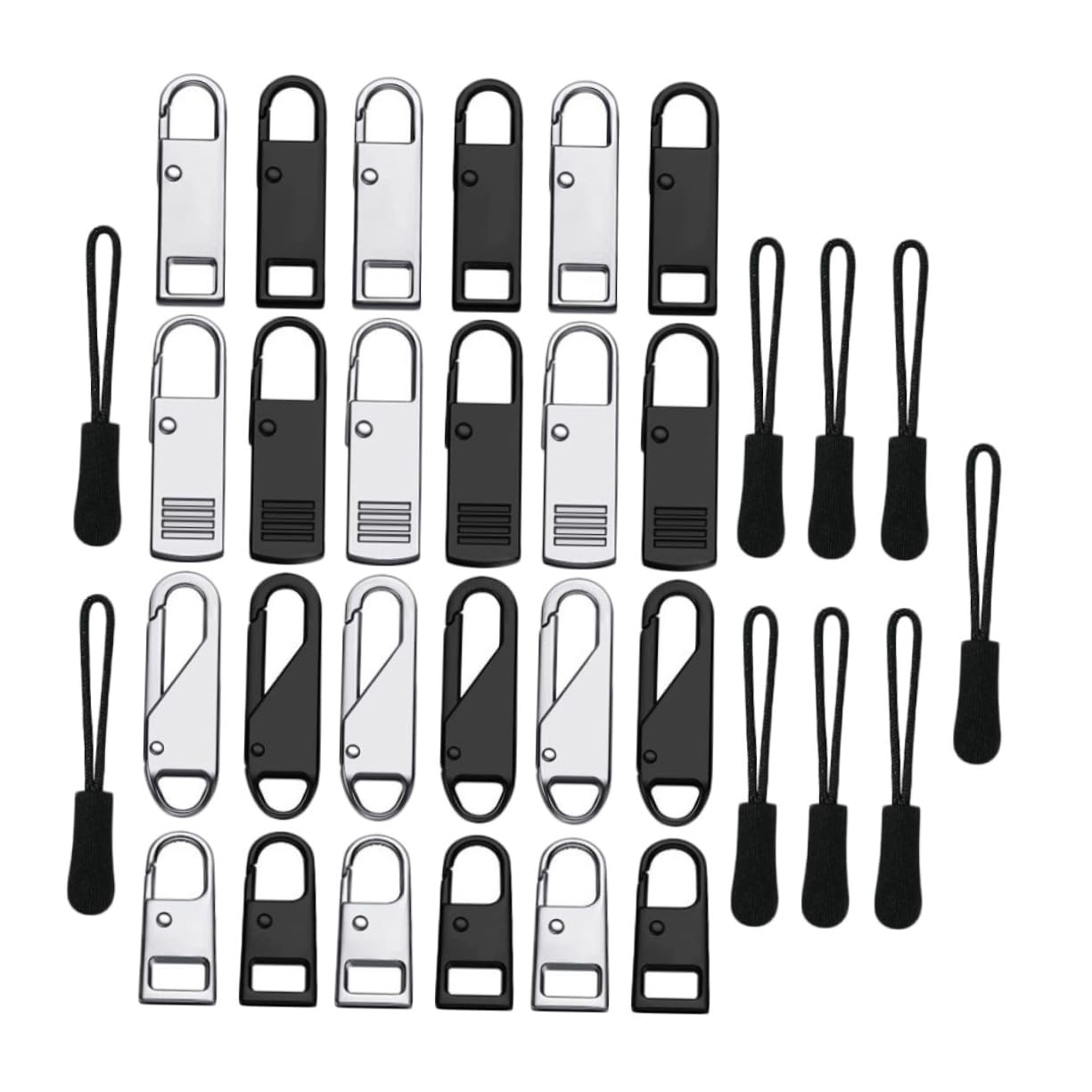 Tofficu 33Pcs Zipper Pulls, Upgraded Zipper Pull, Universal Zipper Pull Replacement for Luggage, Backpacks, Jackets, Purses, Handbags