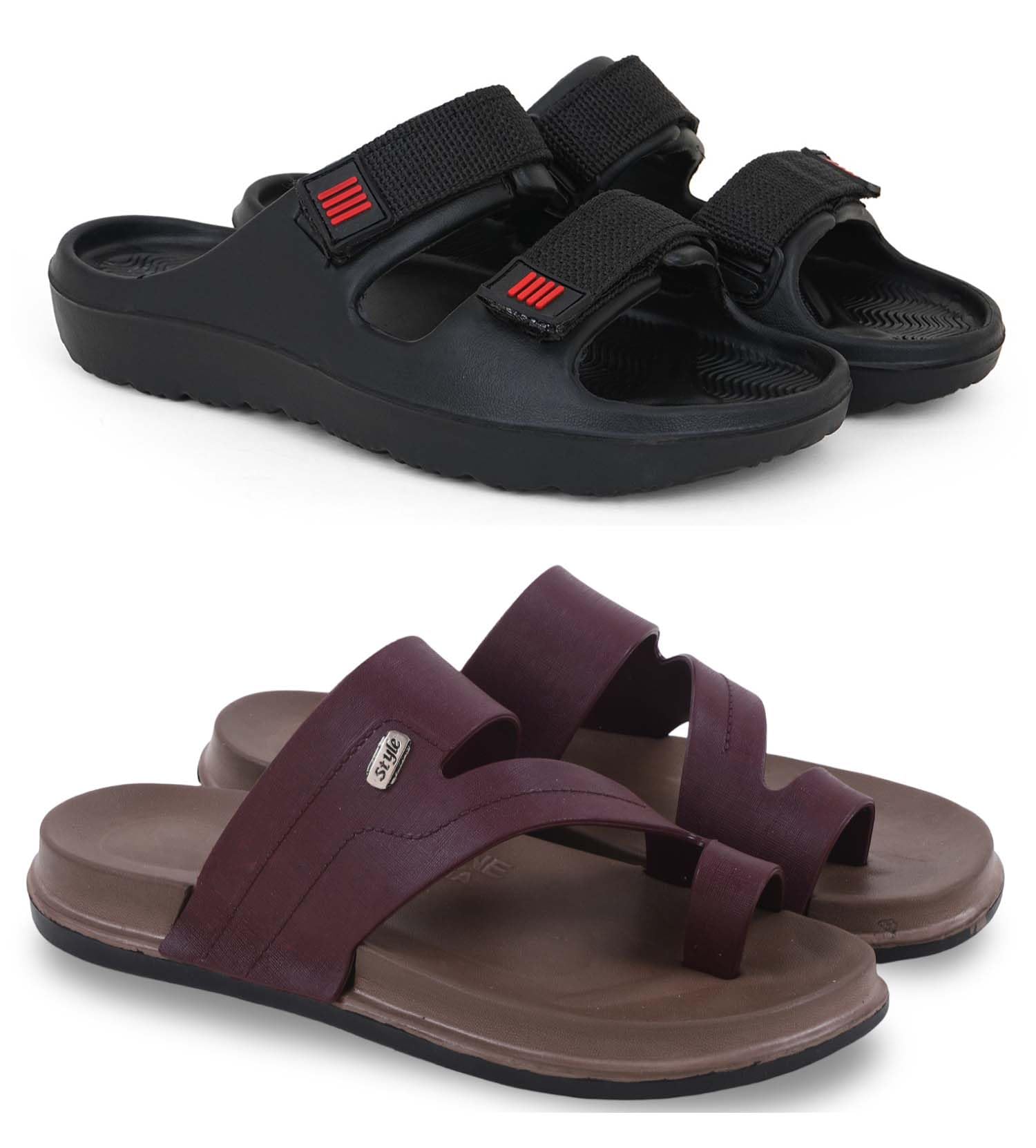 pampy angel Slipper/Flip Flops/Slides/Clogs/Sandals for Men, Comfortable & Light Weight| Stylish & Anti-Skid | Casual Waterproof & Everyday Flip Flops for Men & Boys Combo Pack of 2-picture-32