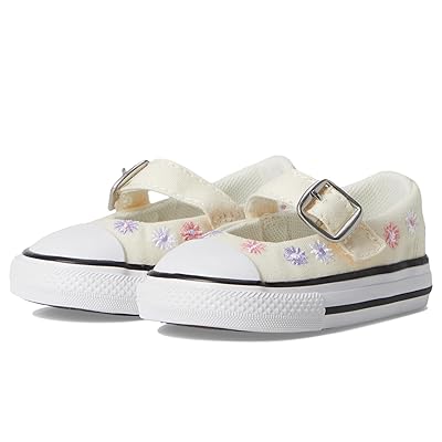 Converse Kids Chuck Taylor(r) All Star(r) Dainty Mary Jane Floral Easy On (Infant/Toddler) Kids Shoes Egret/White/Black