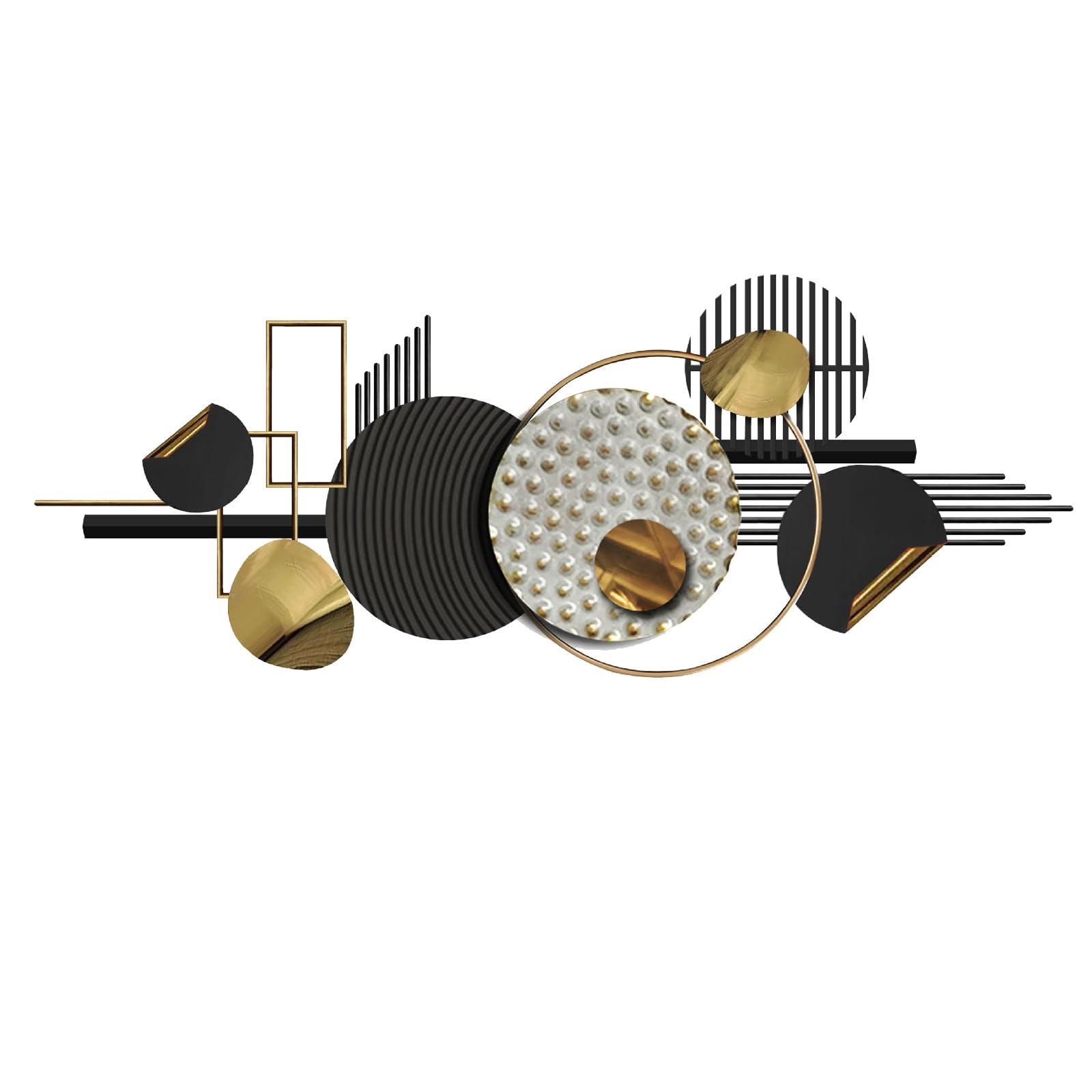 Décoration murale abstraite géométrique grand format 150x60cm pour salon moderne