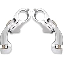 FOVPLUE 1.25" Footpegs Mounts,1-1/4" Short Angled Adjustable Highway Peg Mounts for Harley Touring Softail Dyna Sportster Honda Kawasaki Suzuki Yamaha Indian Victory w/32MM Engine Guard/Tubing,Chrome