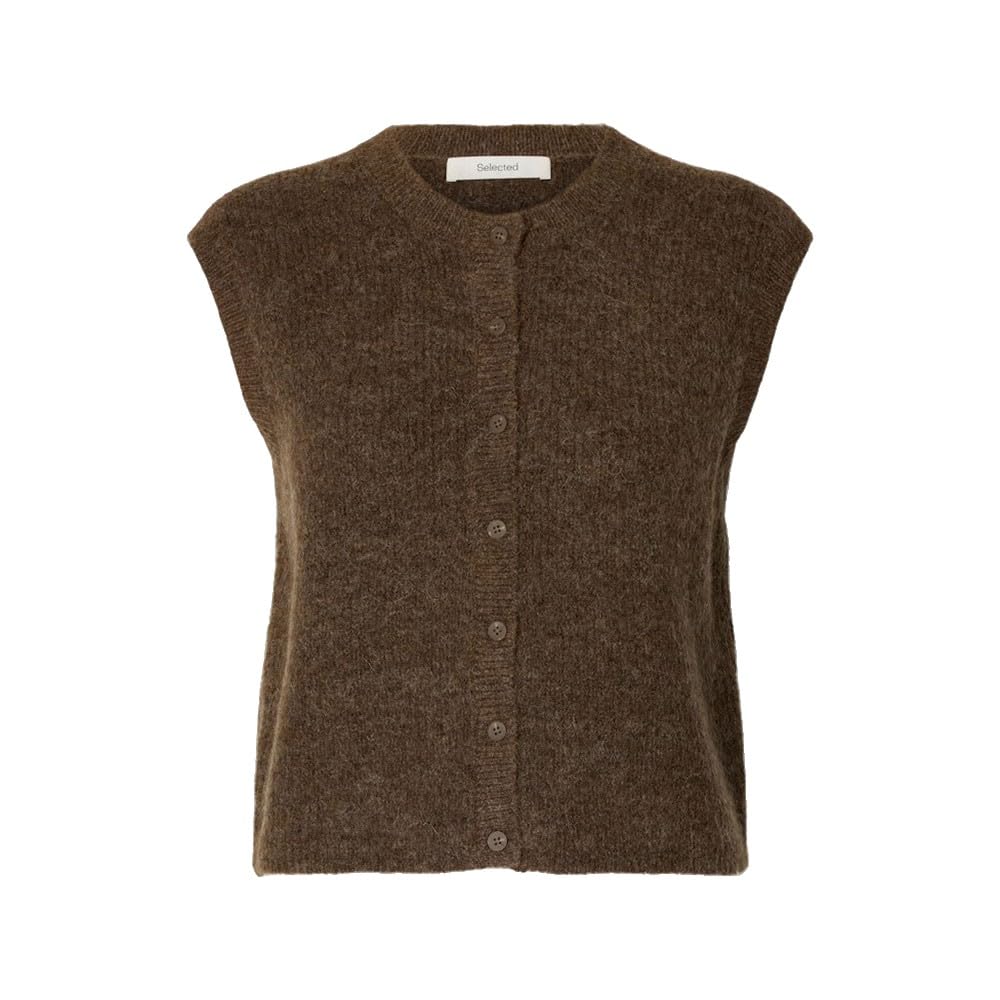 Damen Slflulu Sl Button O-Neck Vest Noos Slflulu Sl Button O-Neck Vest Noos (1er Pack)