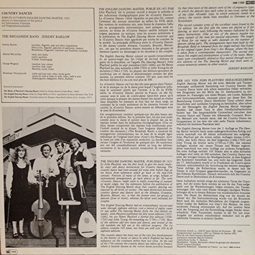 Country Dances: John Playford's English Dancing Master, 1651 - The Broadside Band, Jeremy Barlow