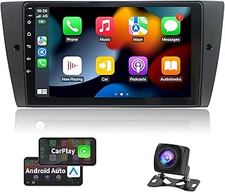 Android 12 Radio Stereo with Backup Camera for BMW 3 Series 328i 335i 325i 2005-2011 (E90/E91/E92/E93),Bruynic 9 Inch Head Unit BMW E90 Radio Supports Carplay Android Auto Mirroring BT 5.0 & WiFi
