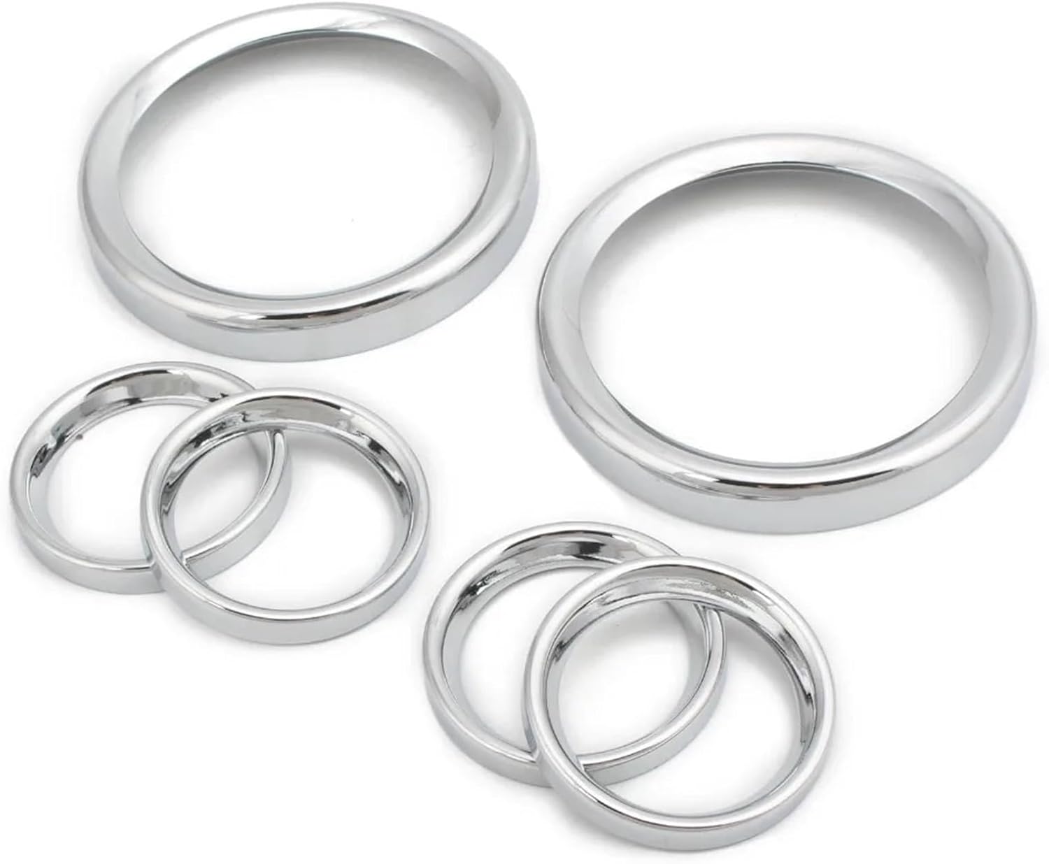 XiBany 6 Pieces Speedometer Trim Ring Instrument Cover Burst Gauge Bezel Kits Compatible with Harley Touring Tour Electra Street Glide 96-13(Black)