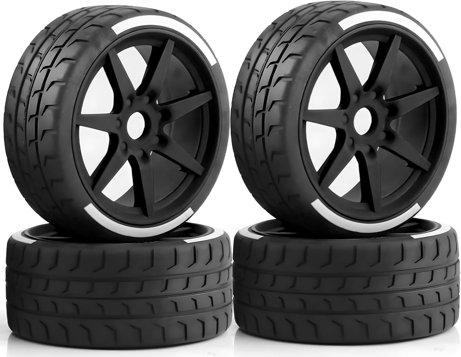1/7 1/8 RC On Road Rally Tires and Nylon Wheels 17mm Hex RC Upgrade Part for ARRMA 1/7 Limitless Infraction FS Racing Mustang Model GT KM Rally 1/8 HongNor X3GT Serpent (4PCS/Set)