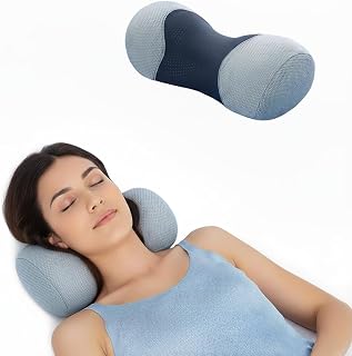 Cervical Neck Roll Traction Pillow | Neck Shoulder Muscle Relaxer | Cervical Spine Alignment & Tension Relief | No More Neck Pain | Breathable Pillowcase, Memory Foam, Odorless, Small