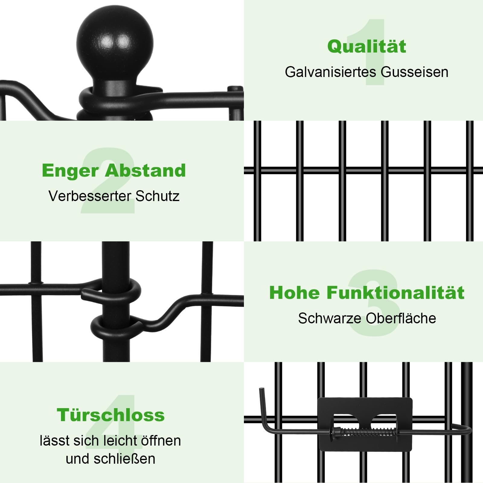 Dekorative Gartenzaun 81CM * 71 CM * 5 Stücke Metall Steckzaun, Keine Graben Tier Barriere Fechten, Haustier Zaun Gitterzaun Set Beetzaun Grenze für Kaninchen Hund