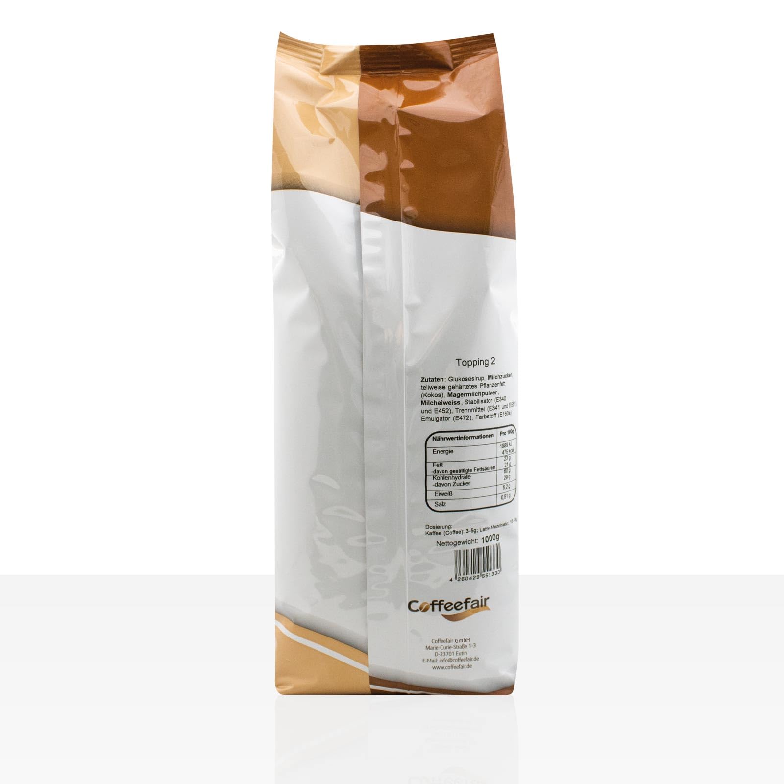 Coffeefair Cappuccino Topping 2 Instant-Milchpulver 10 x 1kg, Milchpulver für Kaffee- & Heißgetränkeautomaten, 20% Magermilchanteil