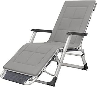 HZH Cadeira Reclinável Dobrável Gravidade Zero Espreguiçadeiras Cama Reclinável Espreguiçadeira Espreguiçadeiras Almofada de Algodão Grande para Jardim Espreguiçadeira Pátio Externo (A)