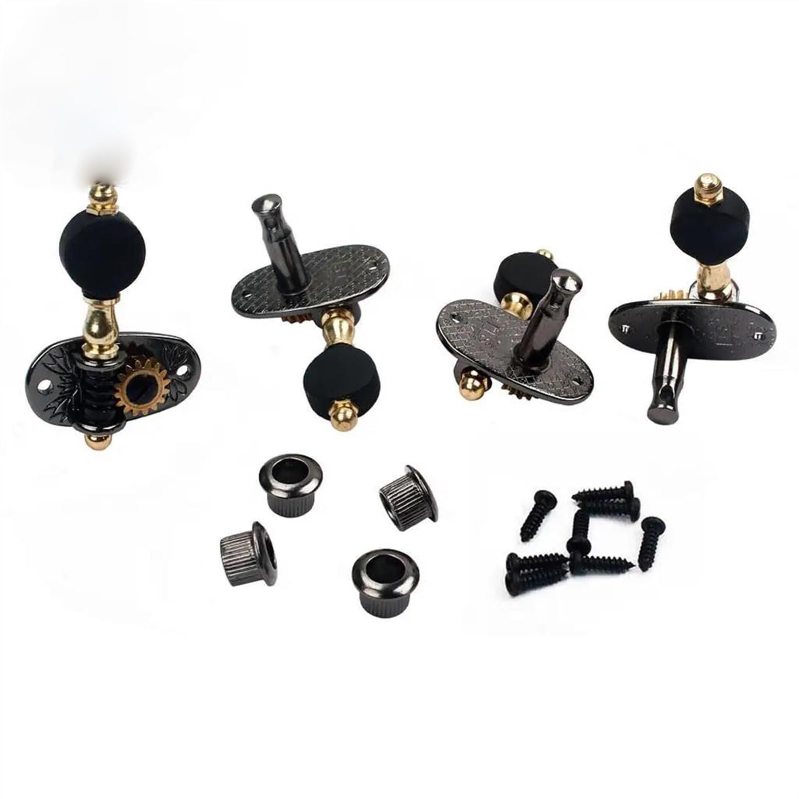 Tooyful 2R2L Ukulele String Tuning Peg Machine Heads Accordatore per scatola di sigari Parte di chitarra Testa Dell'accordatore Per Chitarra