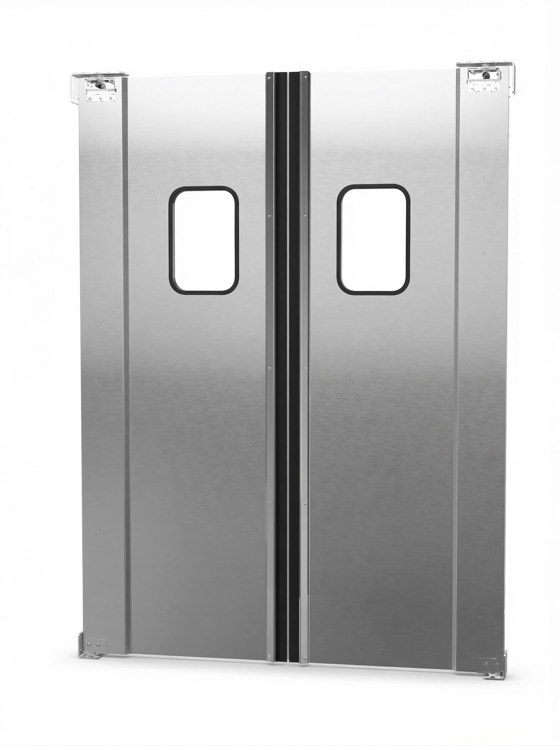 Double Aluminum Swinging Traffic Door by Glownary – 60x84 inches, Aluminum, Silver, Model 600td6084