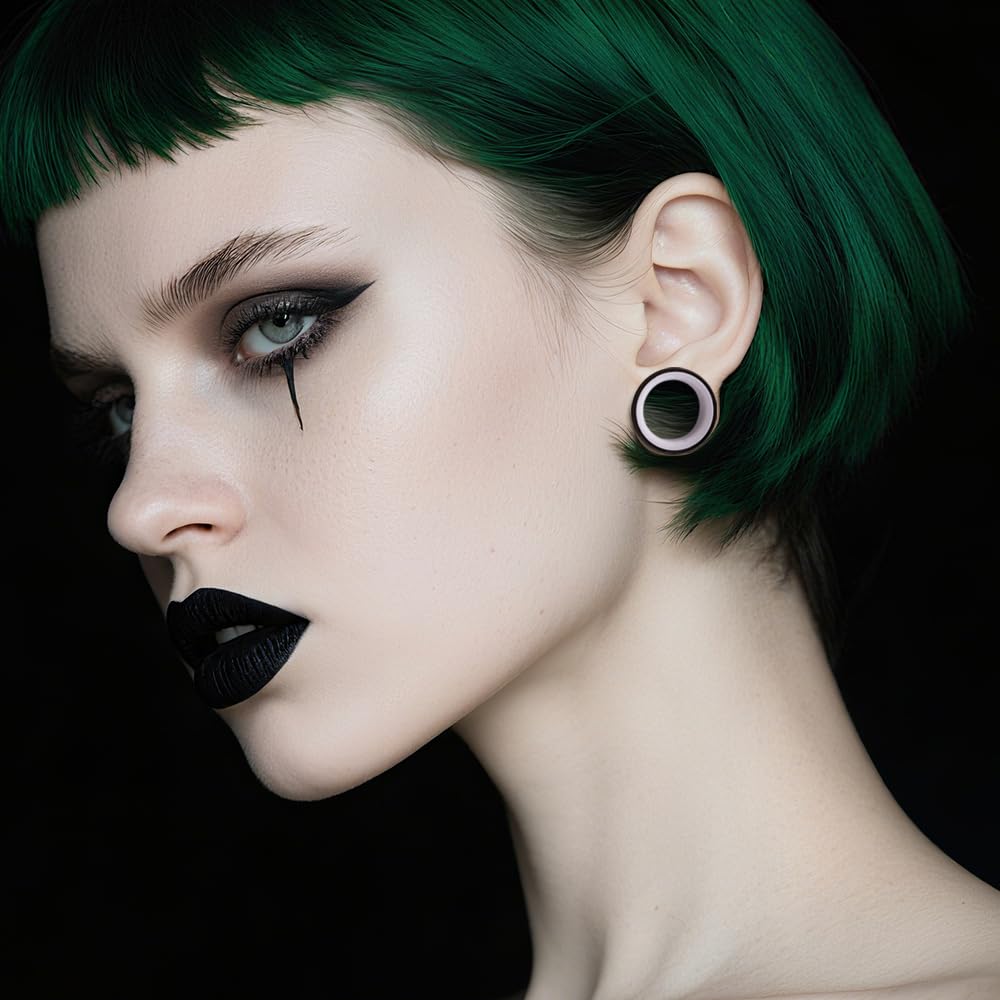 Vankula Ohr Tunnel 1 Paar Double Flared Flesh Plugs Ohrendehner Einfache Edelstahl Ohrpiercing Ohrloch dehnen Schmuck für männer damen 6mm bis 25mm