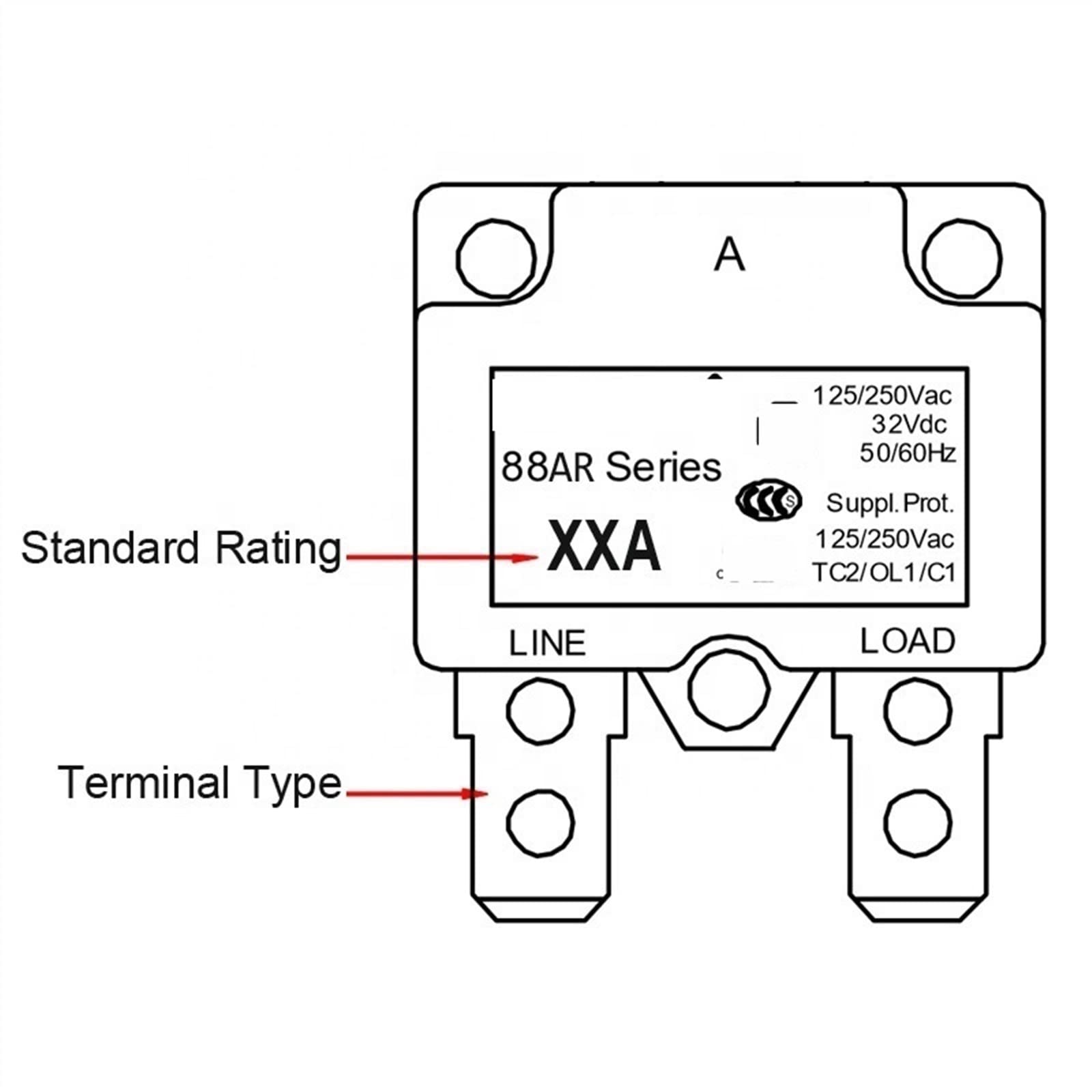 88ar Serie 7A Disyuntor de reconexión automática de sobrecarga 2 piezas(7A)