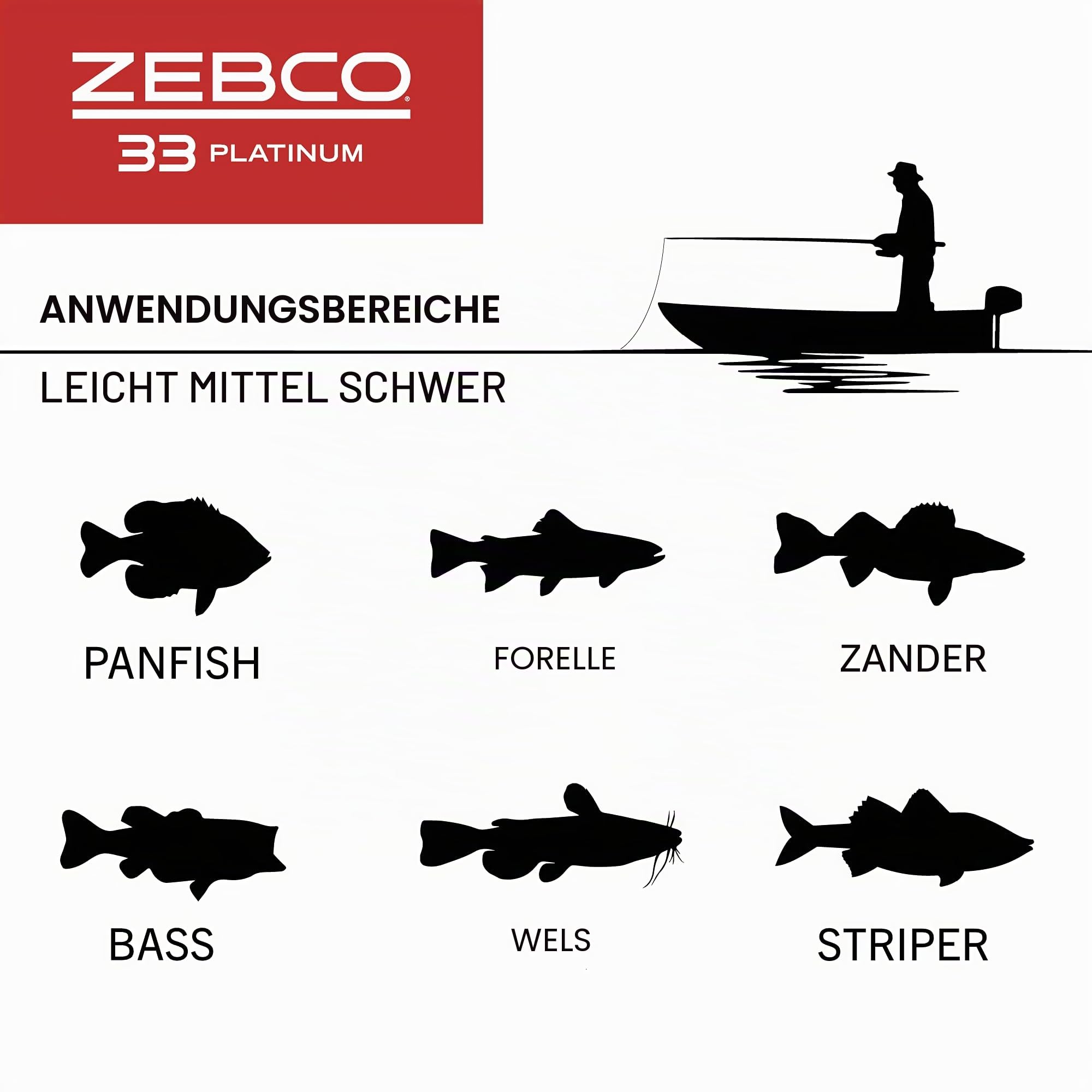 Zebco 33 Platinum Spincast Rolle, 5 Kugellager (4 + Kupplung), sofortige Rücklaufsperre mit einem leichtgängigen Einstellrad, kraftvolle Ganzmetallgetriebe und gespult mit 4,5 kg Cajun-Schnur.