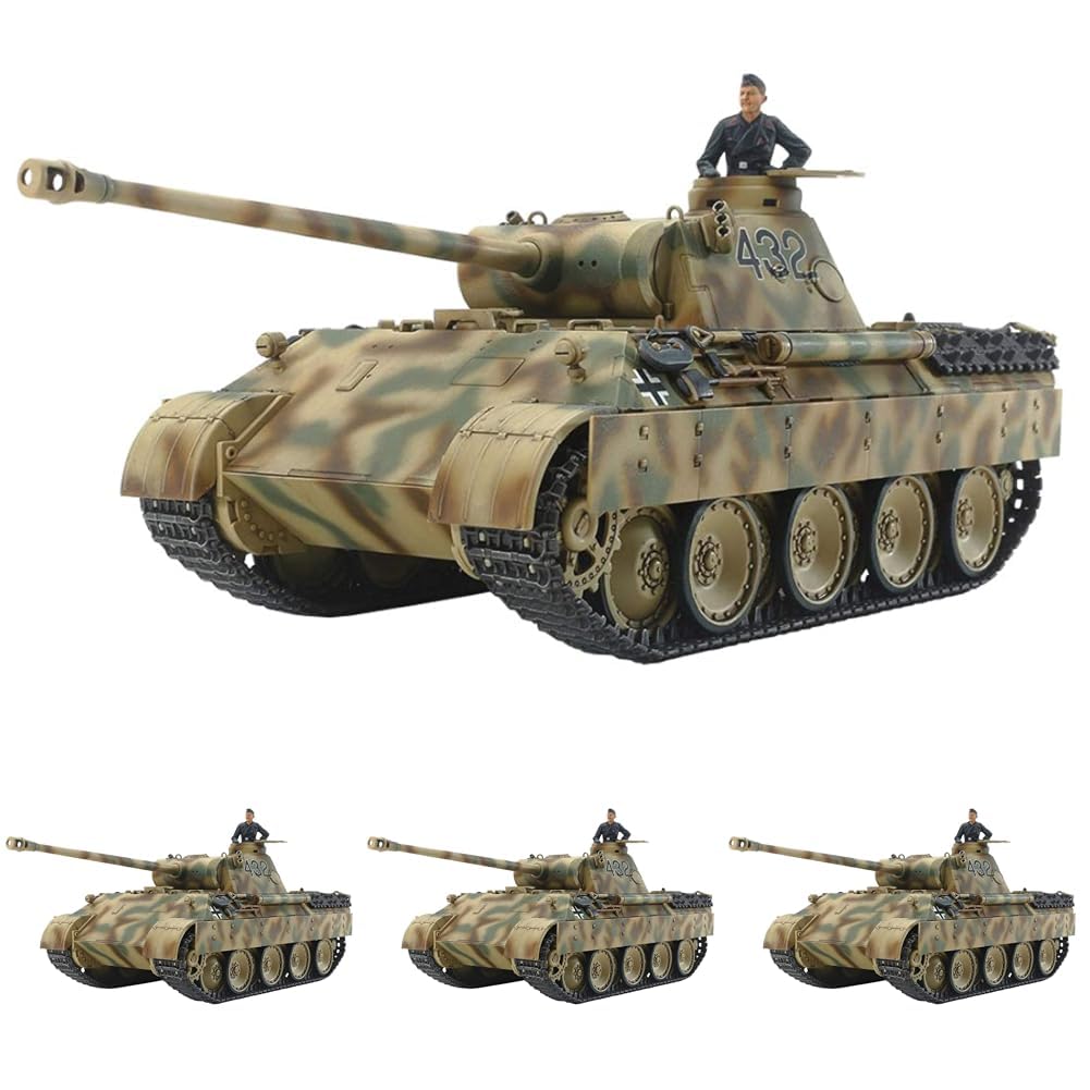 Tamiya 32597 1/48 Military Miniature Series No. 97 German Panther D Plastic Model (x4) : Hobbies