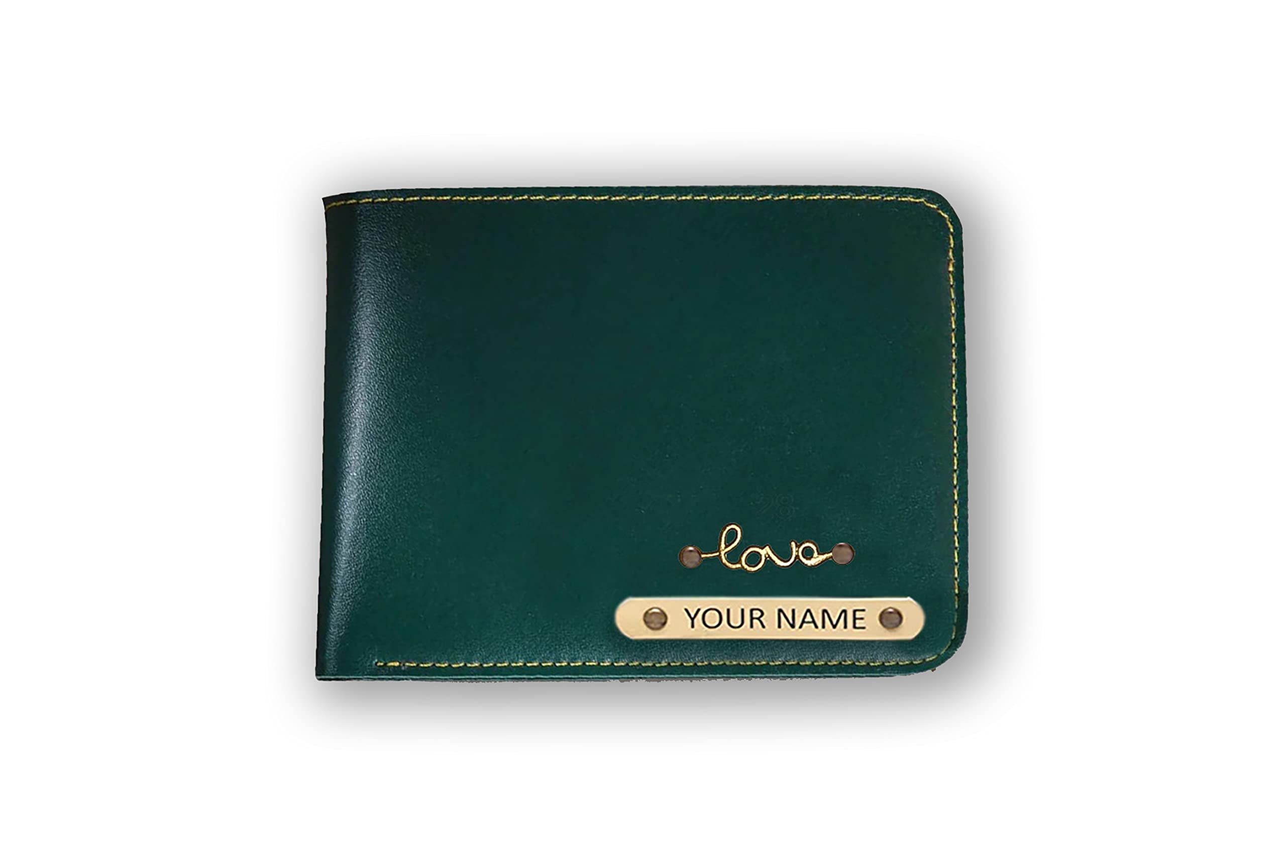 Men Charm Vegan Leather Wallet Gift Your Husband Brother Father Boyfriend on Festive Occassion Laser GURU (Olive Green)-image-24