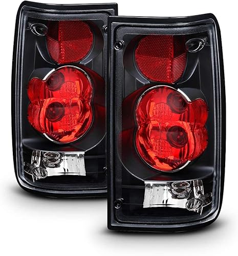 ACANII - Para 1989-1995 Toyota Pickup Truck Blackk Vivienda Luces traseras Luces traseras Lámparas de freno Asamblea mercado de accesorios