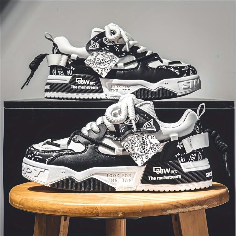 Men's mid-Help Casual PU Sneakers Street Retro Style Outdoor Activities2