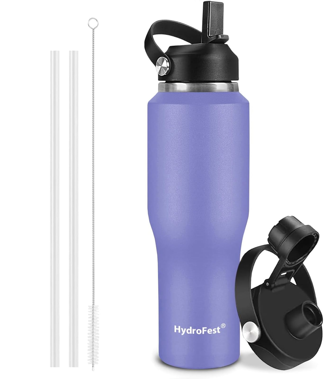 32 oz Insulated Water Bottle with Straw Fit in Car Cup Holder