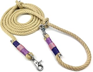 Hundeleine für große Hunde | extra stark bis 90 kg mit Premium Edelstahl Scheren-Karabiner | Angsthunde, aggressive Hunde | Führ-Leine & Schlepp-Leine | reißfest, verstellbar (Lavendel & Violet)