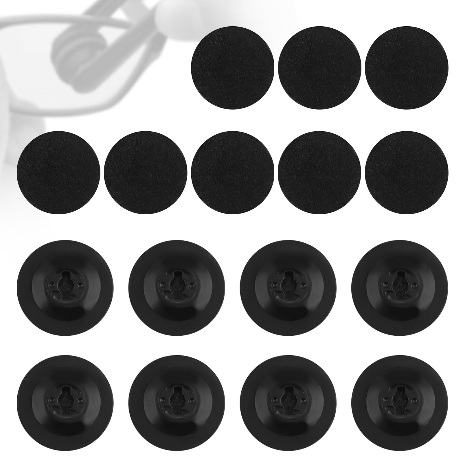 16 Pcs Eyeglass Cleaner Replacement Pads, Eyeglass Cleaning Brush Pad Refills Eyeglass Lens Cleaning Pads Compatible with Peeps CarbonKlean Eyeglass Cleaning Brush Pad for Fingerprint Removal