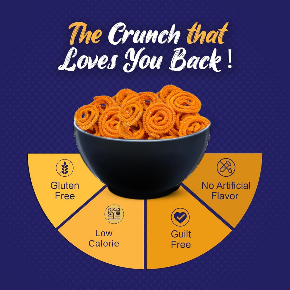 Evolve Murukku Chakli Snacks, Gluten Free, No Palm Oil, Fresh, Organic, Vacuum Fried | Crispy Guilt Free Tea and Evening Indian Snack - 100g Pack of 2 2