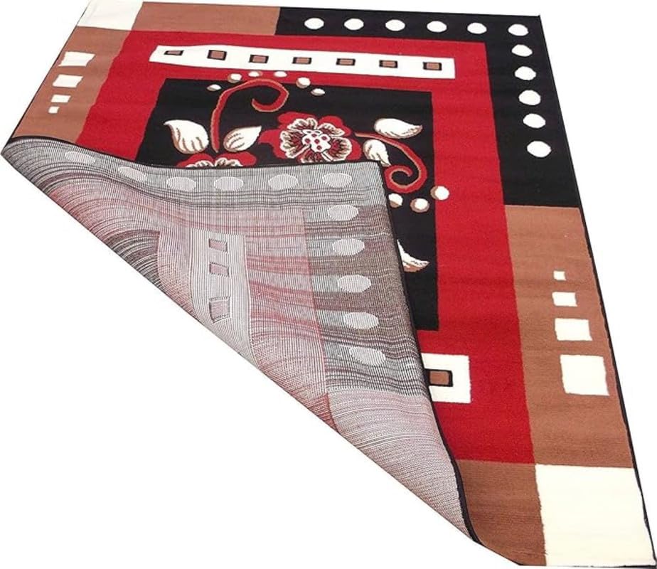 Image of Soft Modern Washable Beautiful Acrylic Rugs for Home Decor Living Room 8x11 feet (240 x 330 CM) Red
