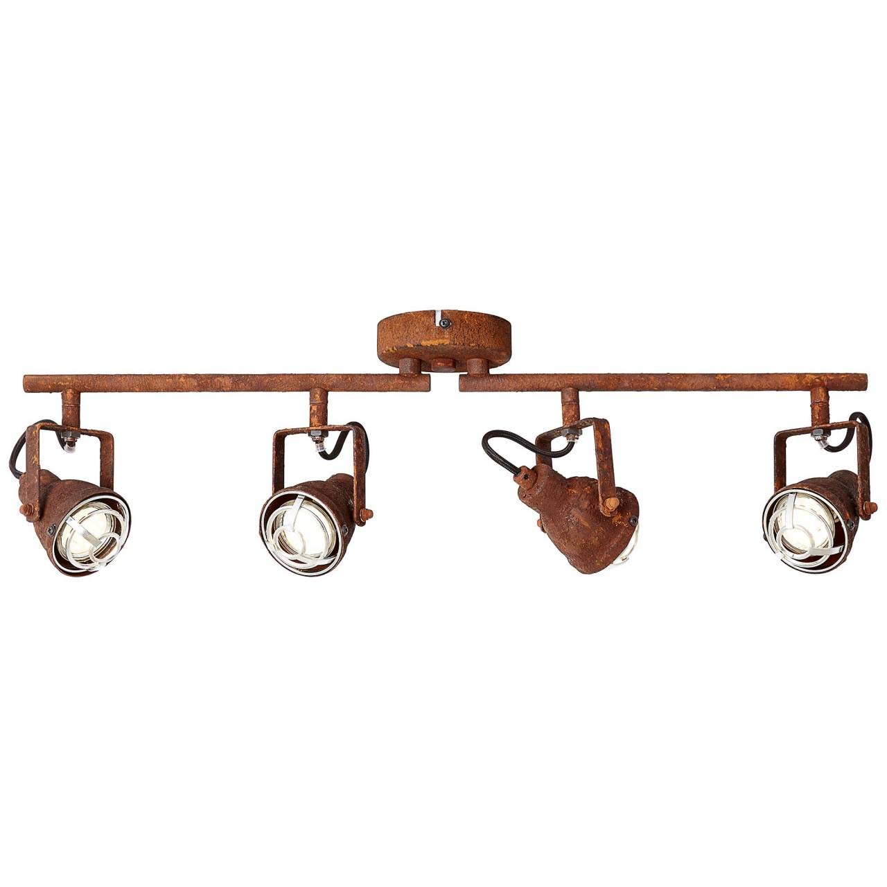 BRILLIANT lamp Moka spot buis 4flg mat wit/bruin | 4x PAR51, GU10, 10W, geschikt voor reflectorlampen (niet inbegrepen) | Schaal A tot E | Hoofden draaien