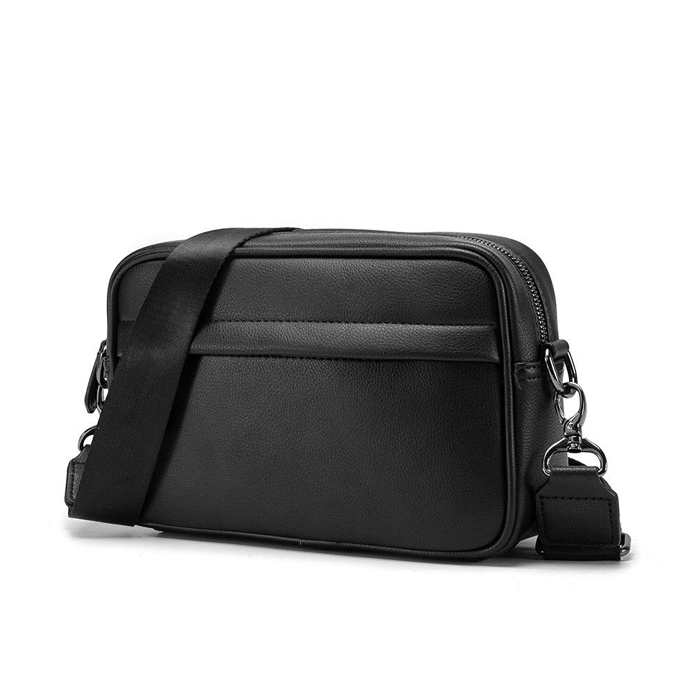 Borsa Tracolla Uomo Vera Pelle Italiana Colore Nero - Artigiani Toscani Made In Italy - Borsa Uomo