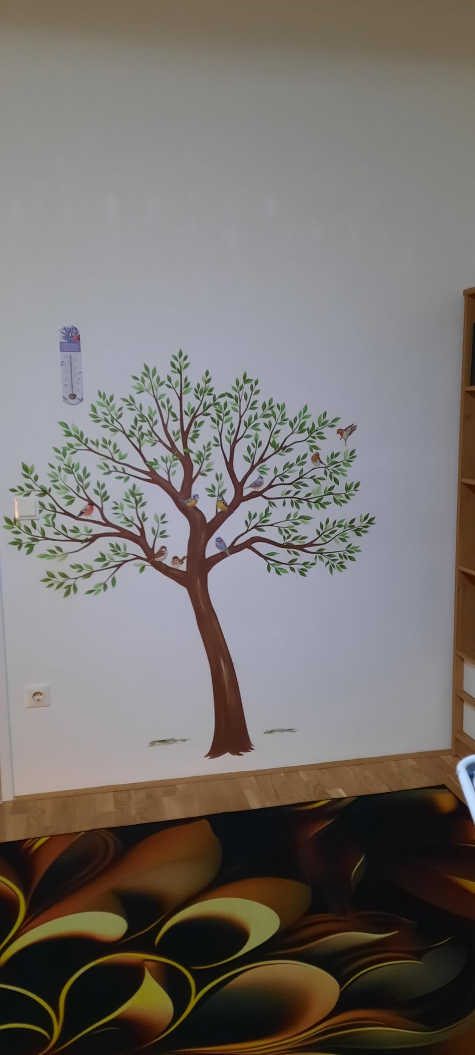 Wondever Wandtattoo Baum - 143x160cm Grün Mit Vögeln Für Wohnzimmer & Kinderzimmer