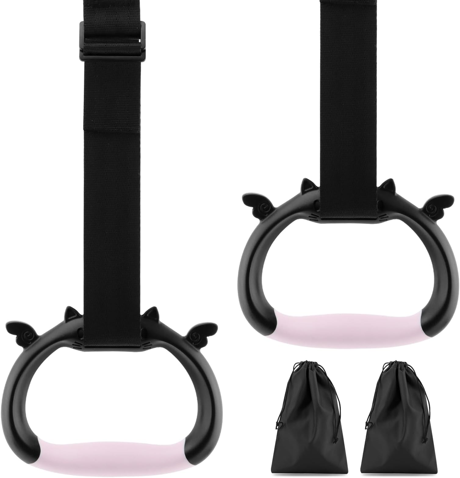 Gymnastics Rings, Gymnastics Ring for Home Exercise, Pull up Rings with Adjustable Strap, Indoor Outdoor Pull-up Bar Strength Training Ring for Adults Kids - Load Bearing 550lb