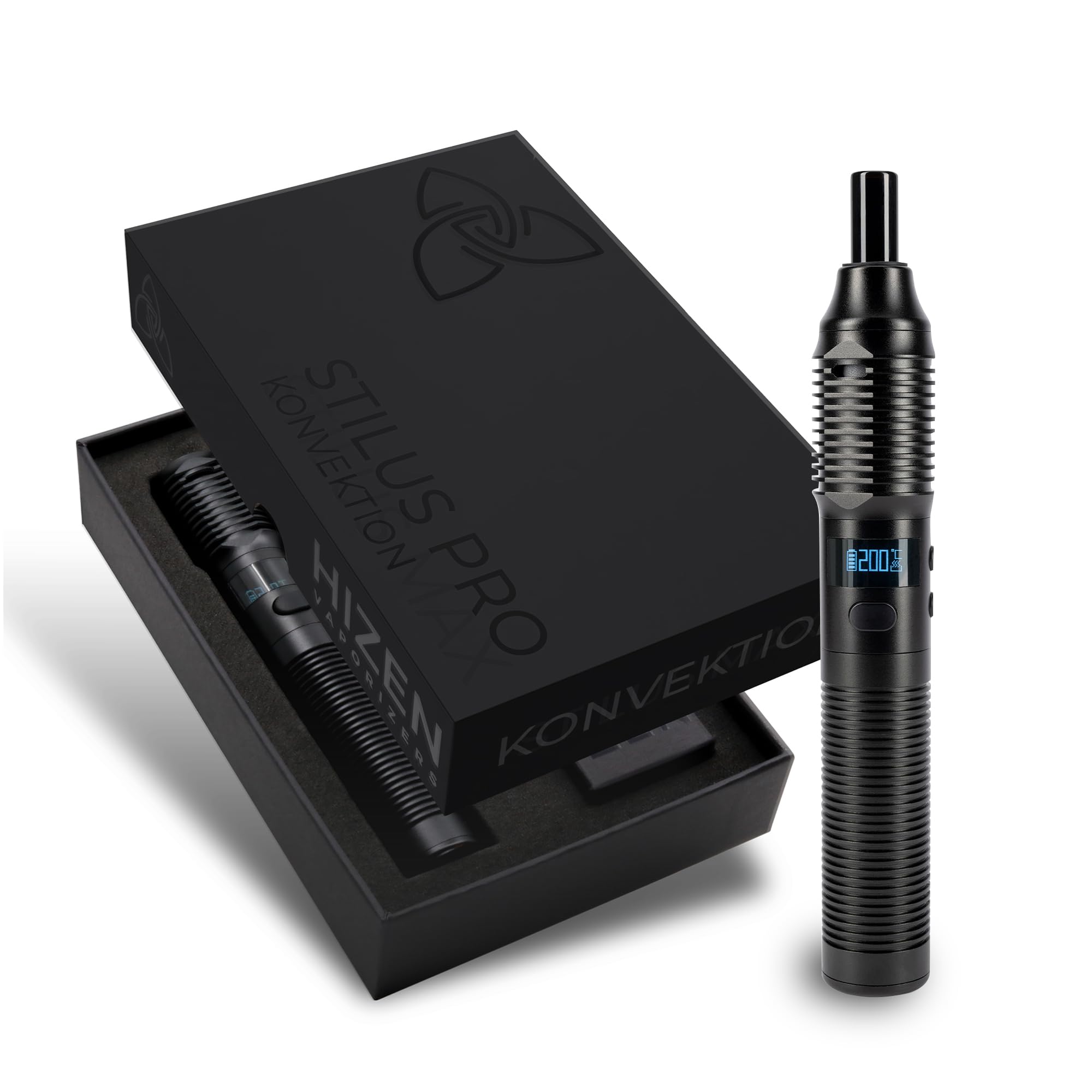HIZEN Vaporizer Stilus Pro Konvektion, Premium Verdampfer für Kräuter, 3200 mAh, austauschbarer 18650 Akku, USB-C, 80-220°C Präzise Temperratursensorik, Soft-Z-Technologie, Kräuterverdampfer