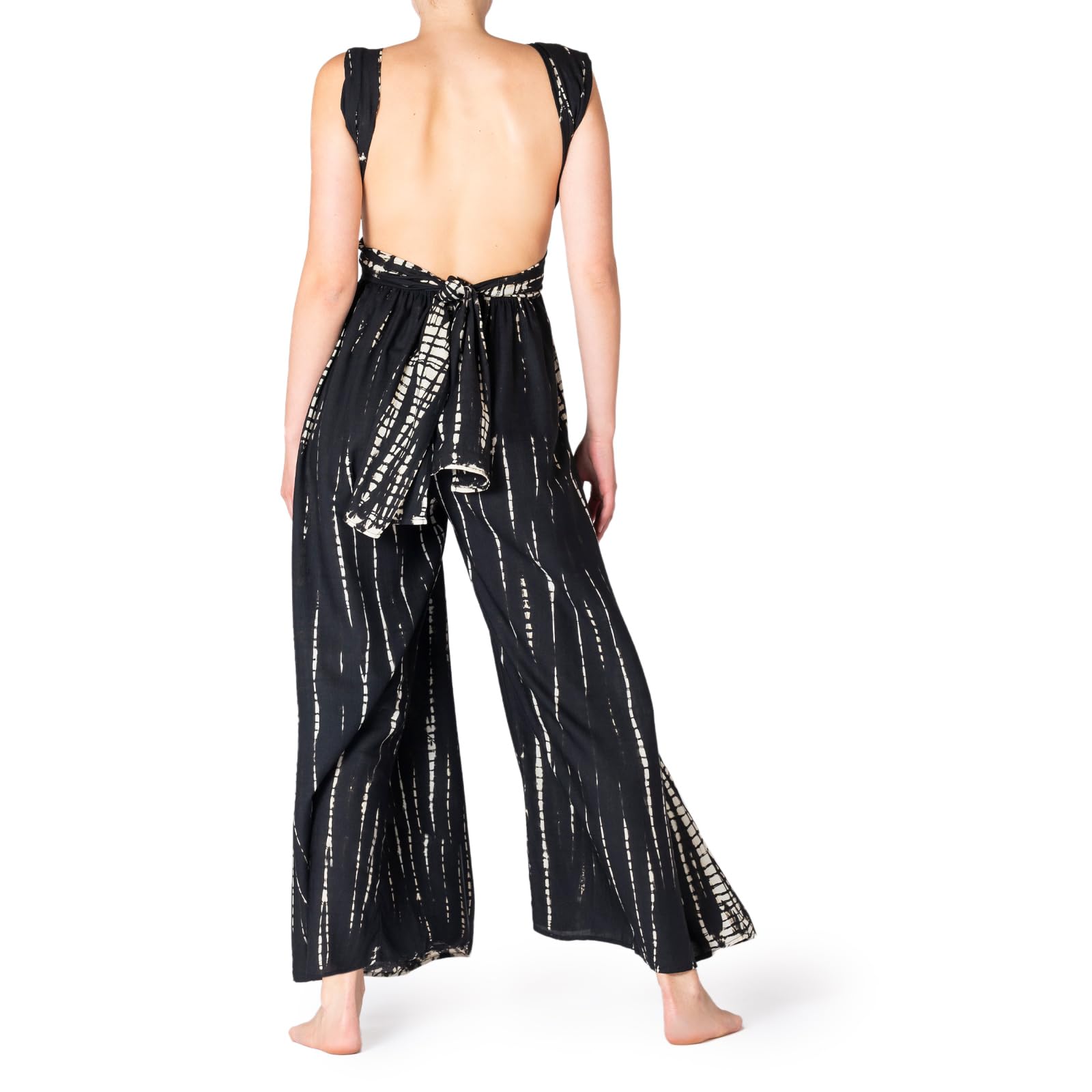 PANASIAM Infinity Hosenkleid Tie-Dye – eleganter Damen Batik Jumpsuit, Wickel Hosenrock mit weiten Beinen - Party, Urlaub, Hochzeit