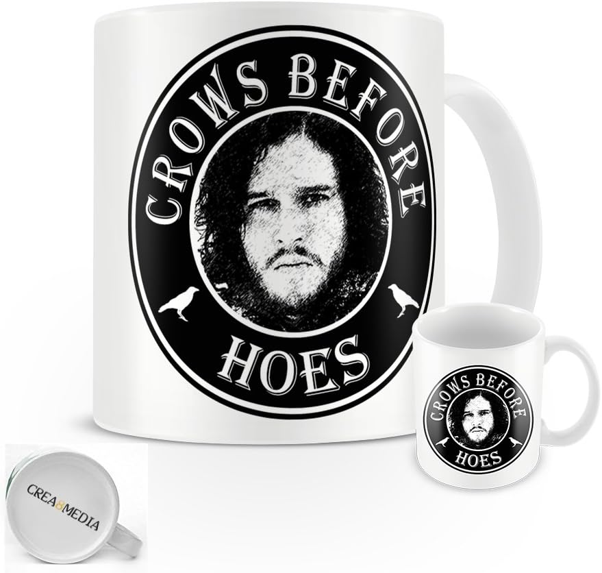Crows Before Hoes Jon Snow Mug Game of Thrones Nights watch Coffee - Tv series -Box Set