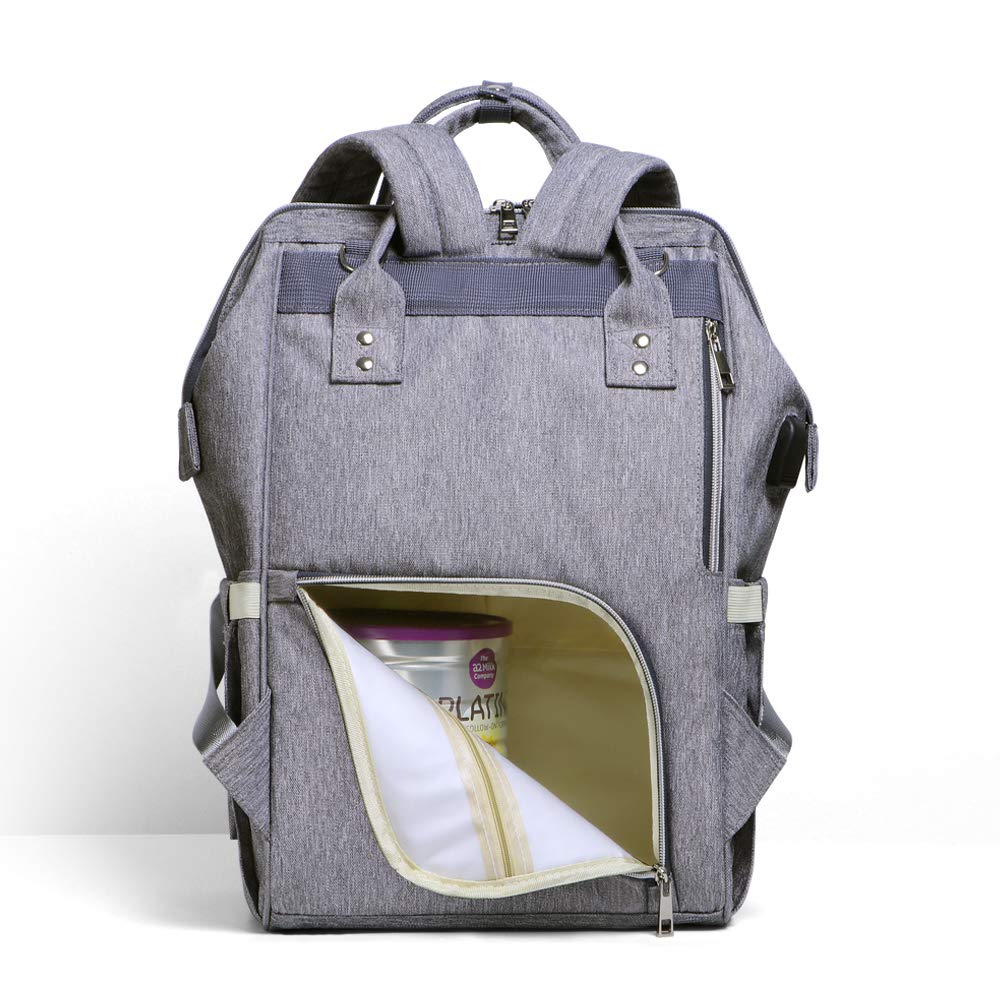 Mochila con bolsa de pañales de momia, Mochilas grandes para bebés unisex Mochila de viaje multifunción para mamá y papá con correa de cochecito con
