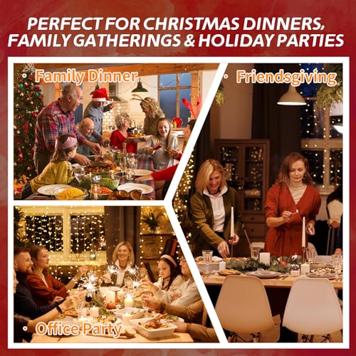 Christmas Party Supplies Set, Paper Plates And Napkins Sets for 25 Guests, Xmas Party Supplies With Plates, Cups, Napkins And Forks, Festive Disposable Christmas Heavy Duty For Holiday Dinners – Image 5