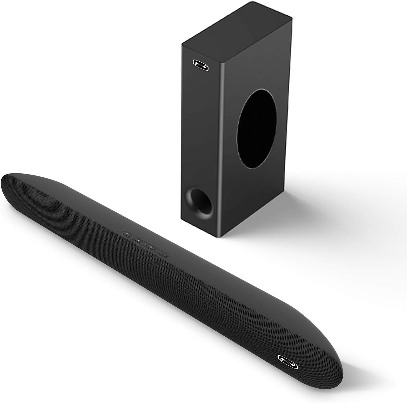 MEGACRASound Bar with Wired Subwoofer, 28-Inch 2.1 Channel 140 Watts Sound Bar with 6.5" Wired Subwoofer, Bluetooth 5.0, Dual Connection Way, Bass Adjustable, Wall Mountable, DSP (2020 New Model)