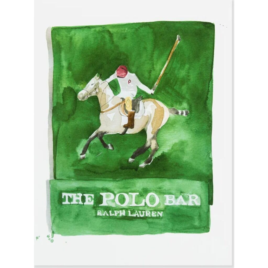 FURBISHFURBISH Travel Wall Art Print - Polo Bar Matchbook - Aesthetic Wall Decor, Modern Wall Art, Preppy Room Decor for Living Room, Bedroom - New York Poster (5X7, Unframed)