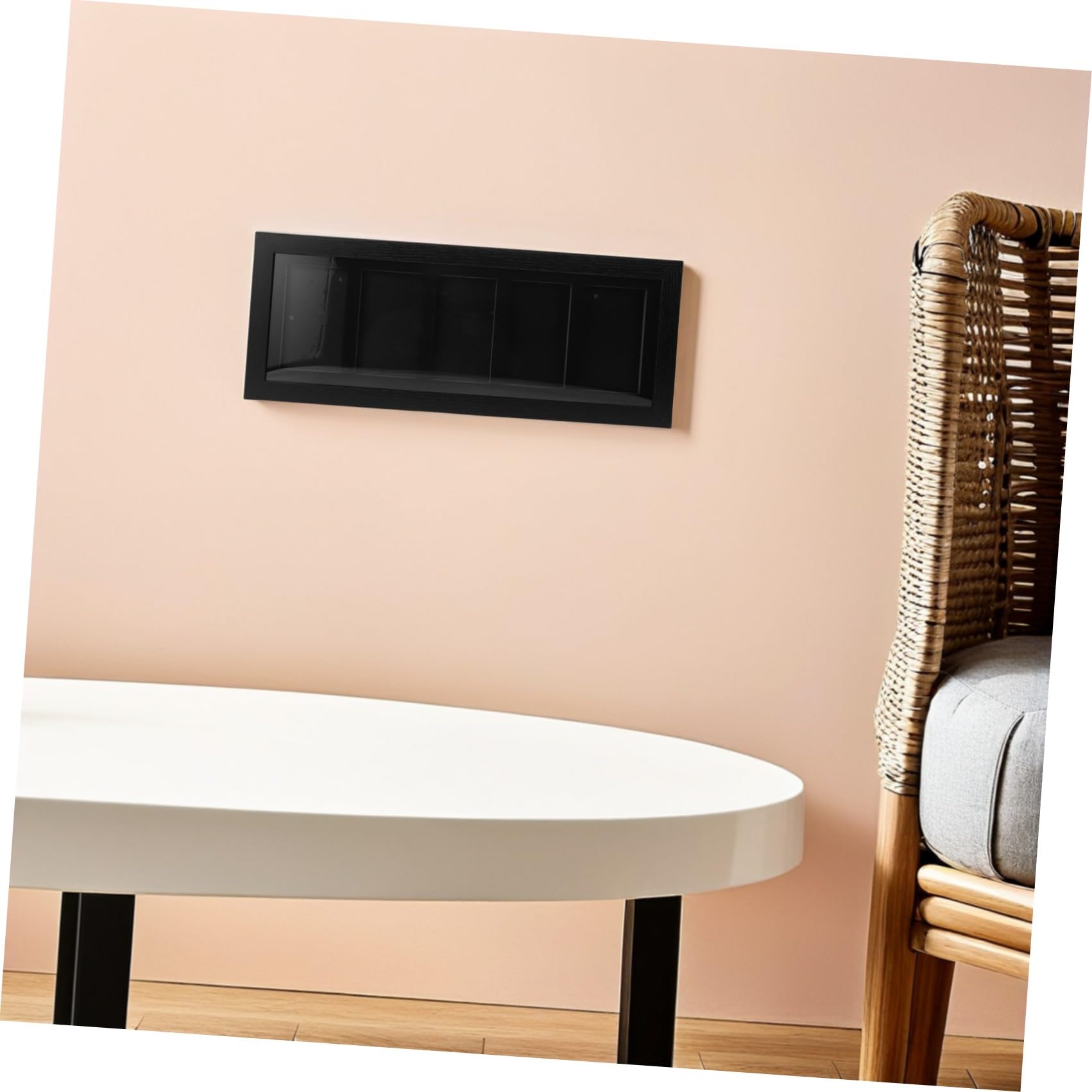 Artibetter Graded Trading Card Frame con 5 Scomparti, Struttura a Rilascio Rapido, Montaggio a Parete, Fibra di Legno Nero, per Card Exhibition Wall