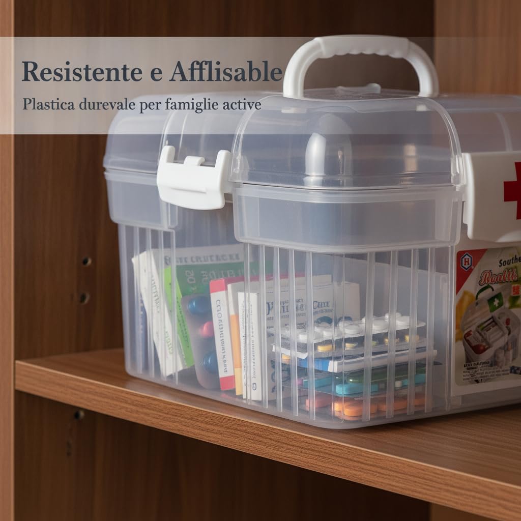 Kit di Soccorso in Plastica, Struttura in plastica, Kit emergenza famiglia, Per uso domestico, style to 4, size to 4