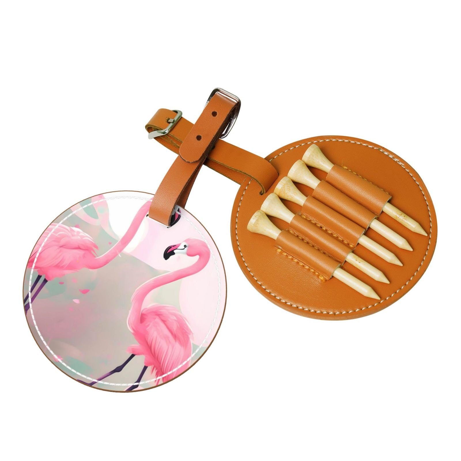 WXXWXD Love Flamingo Printed Golf Tee Storage Bag - Portable Storage, Easily Organize Tees