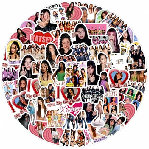 Image of Katseye Stickers Pack (125 Pieces) for Laptop, Phone, Bottle & Scrapbook | Aesthetic KATSEYE Band Vinyl Stickers Waterproof & Self Adhesive | Cute Kpop Style Stickers for Girls & Fans