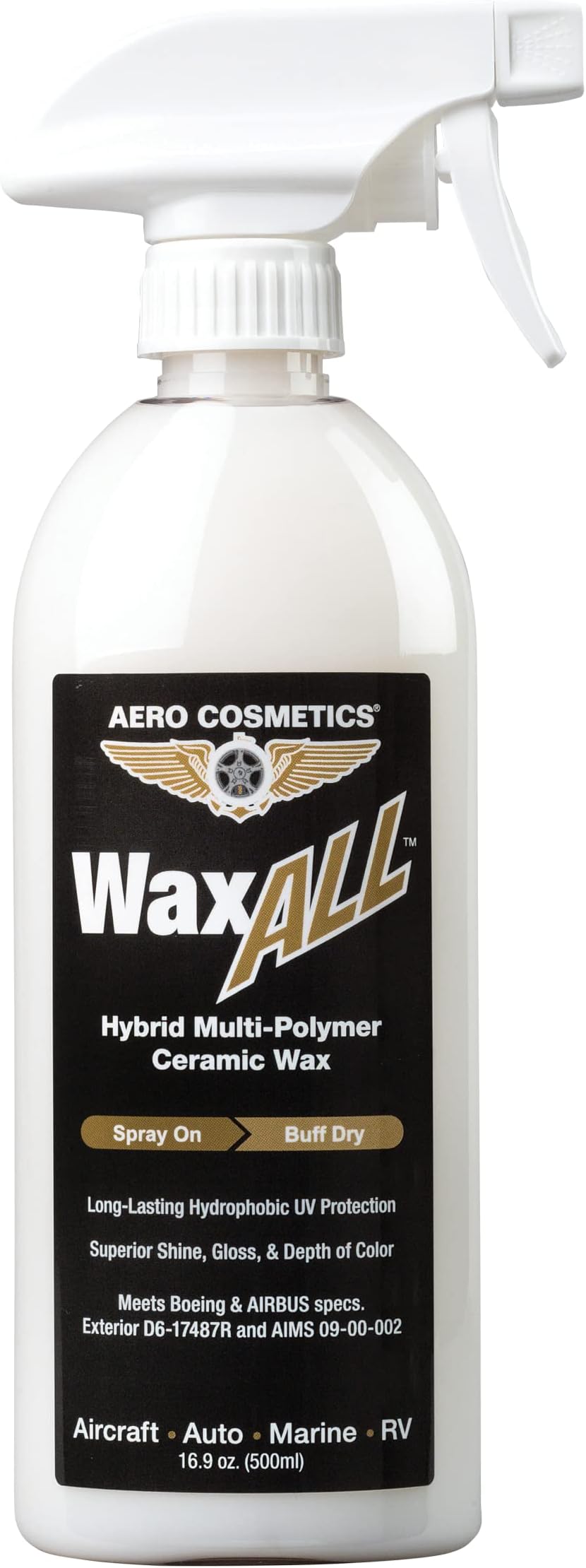 Aero Cosmetics Ceramic Wax Aircraft Grade Hybrid Multi-Polymer Ceramic Wax Long Lasting Hydrophobic UV Protection Advanced SiO2 Technology Superior Shine, Gloss, & Depth of Color